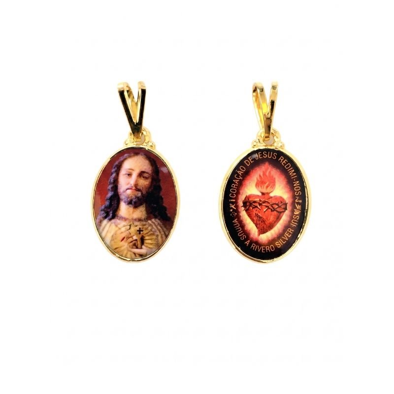 Medalla Detente del Sagrado Corazón doble cara - Medida 2,5x2,5