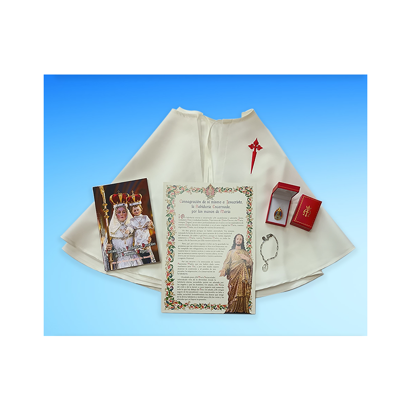 CONJUNTO DE CONSAGRACIÓN 1 - Pergamino, libro, cadena esclava, broche, capa y vela