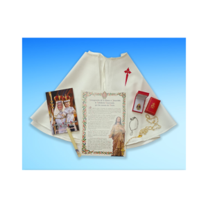 CONJUNTO DE CONSAGRACIÓN 2 - Pergamino, libro, cadena esclava, broche, capa, rosario y vela